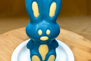 Chocolade konijn blauw